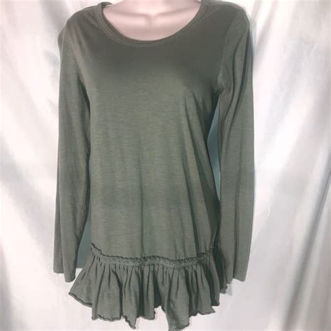 Logo By Lori Goldstein Tops Sage Green Long Top Logo By Lori