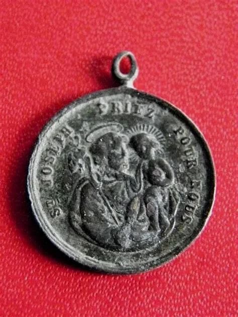 Medaille Religieuse Ancienne Saint Joseph Ppn Xixe Siecle Cuivre