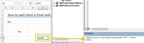 How To Spell Check Using Vba In Excel