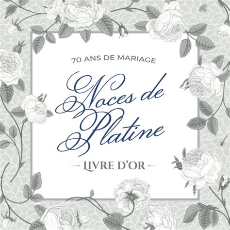 70 ans de mariage Noces de Platine Livre d Or Décoration pour la