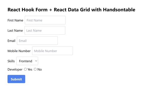 Hands On Integrating React Hook Form With React Data Grid