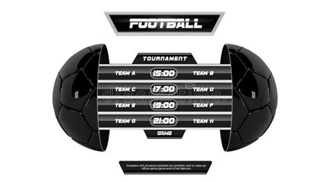 Vetor Da Liga De Futebol a Competição E O Placar Da Equipe Isolados