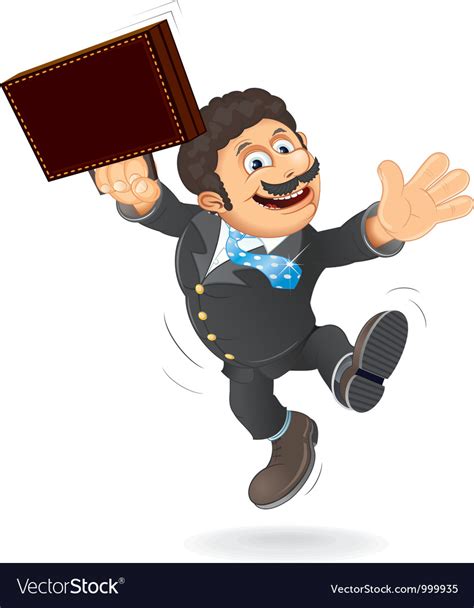 Happy businessman cartoon Royalty Free Vector Image