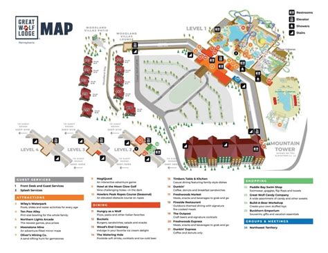 Great Wolf Lodge Water Park Pocono Mountains Map And Brochure 2022