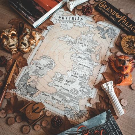 El Mapa De Prythian ACOTAR Ilustración Fanart Hecha Por Etsy