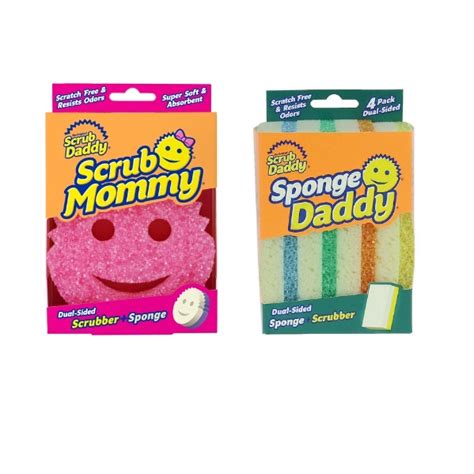 Sponge Daddy Cleaning Sponge 4 Pack By Scrub Daddy Scrub Mommy Dual