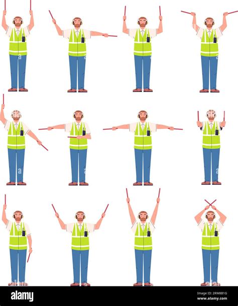 Marshaller Signals Aircraft Marshalling Hand Signal Safety Landing