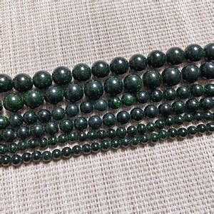 Full Strand Smooth Green Goldstone Beads Green Sand Stone Beads