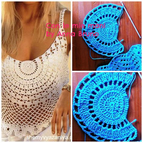 Crochet Crop Top Pattern Detailed Tutorial In English For Every Row Beach Tank Top Crochet