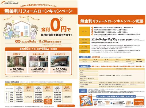 【期間限定】リクシル無金利リフォームローンキャンペーンのお知らせ！｜お知らせ