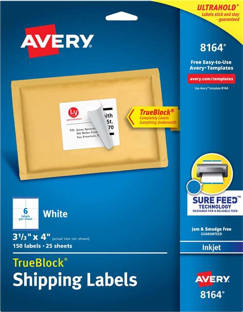 Amazon Avery Inkjet Labels Shipping Permanent Inch