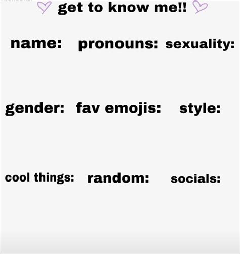 💜get To Know Me💜 R Gendernonconforming