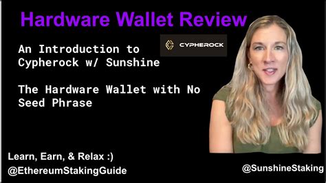 Cypherock Ethereum Hardware Wallet Review W Sunshine Ethereum