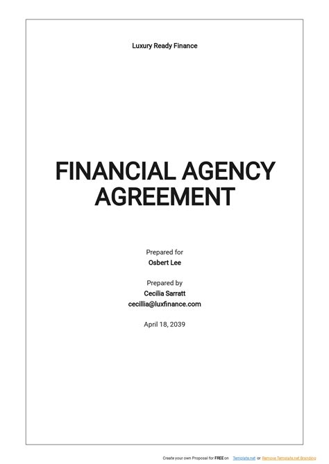 Financial Agreements Templates - Format, Free, Download | Template.net