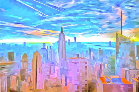 Manhattan Skyline Pop Art Photograph by David Pyatt