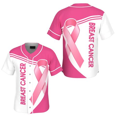 Breast Cancer Awareness Pink Ribbon Baseball Jersey T For Breast Cancer Survivor