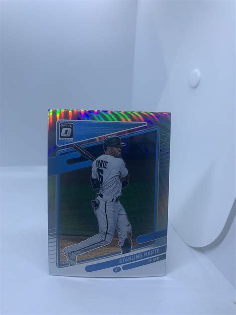 Starling Marte 2021 Donruss Optic Baseball Silver Holo Prizm 163 Miami