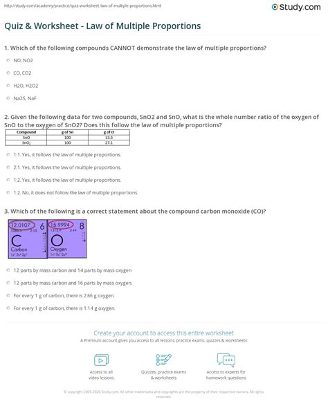 Law Of Multiple Proportions