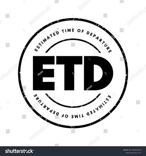 Etd Estimated Time Departure Projection Time Stock Vector (Royalty Free) 2050679726 | Shutterstock