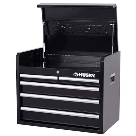 Husky Tool Storage 26 In W X 16 In D 5 Drawer Gloss Black Top Tool