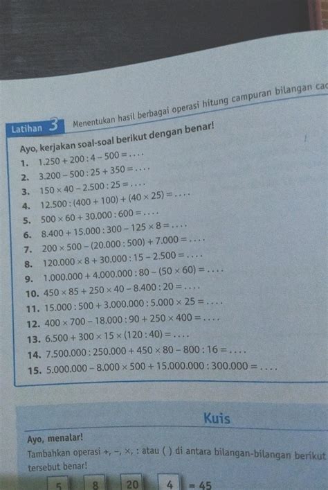 Operasi Hitung Bilangan Cacah Kelas