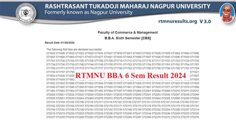 RTMNU Bcom BA Bsc BCCA BBA 1 2 3 Sem W23 Supply Result 2024