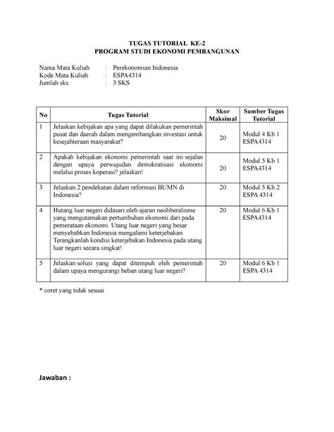 Tugas Tutorial Espa New Tugas Tutorial Ke Program Studi