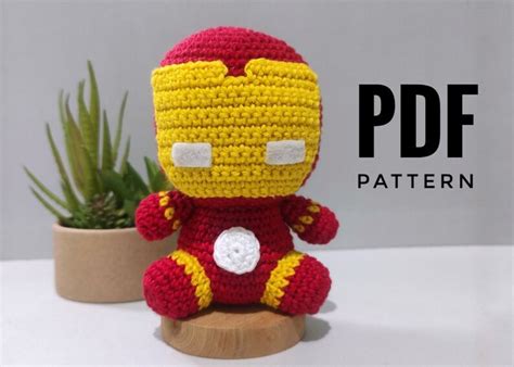 Pdf Pattern Ironman Crochet Pattern Ironman Amigurumi Etsy