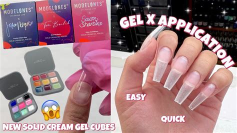 Trying Modelones Soft Gel Tip Extensions New Solid Cream Gel Cubes