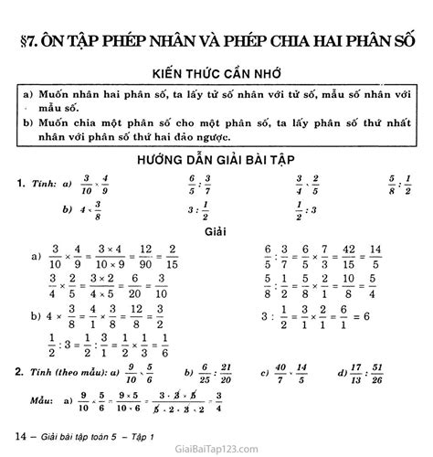 Bí quyết phép nhân phân số lớp 5 và công thức tổng quát