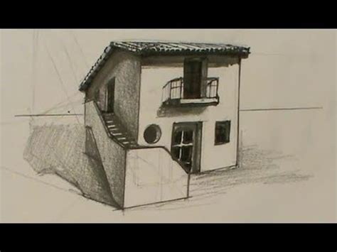 Perspectiva C Nica Oblicua Boceto De Casa Youtube