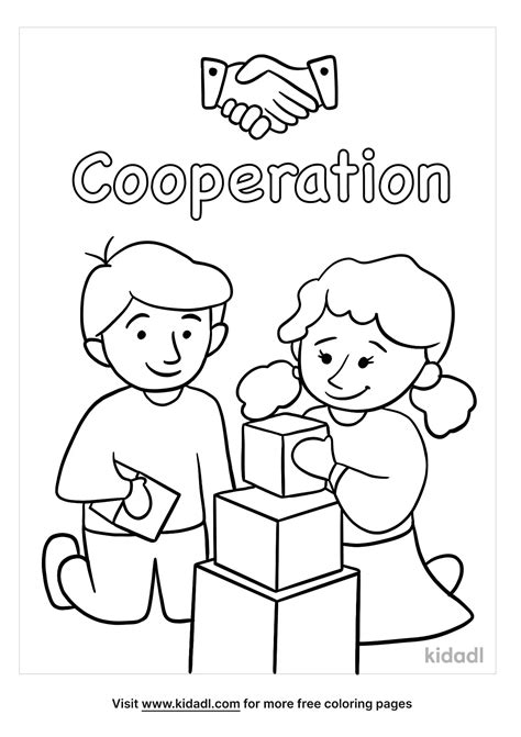 Free Cooperation Coloring Page Coloring Page Printables Kidadl