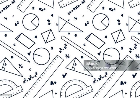 Ilustración De Patrón Sin Fisuras De Matemáticas Escolares Iconos De