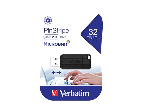 Verbatim PinStripe USB Drive 32GB USB 2 0 Sort WTS Retro