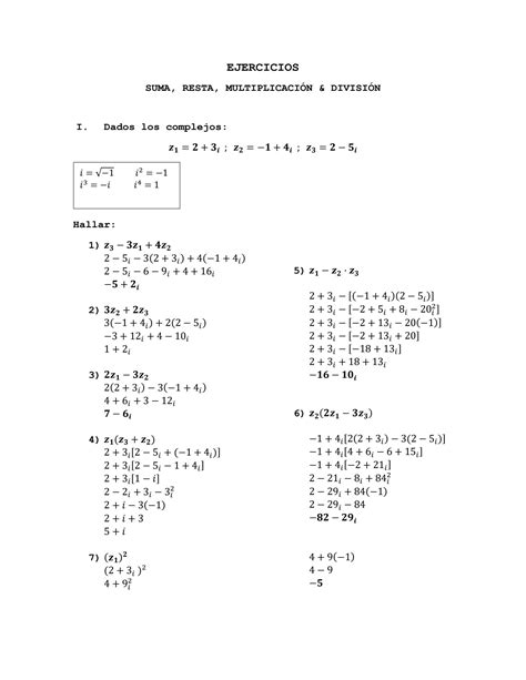 Solution Ejercicios Gebra Suma Resta Multiplicaci N Y Divisi N Studypool