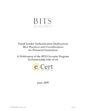 Fillable Online Bits Email Sender Authentication Deployment Bits Fax