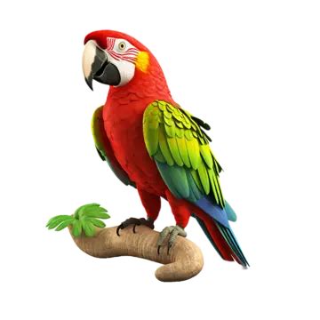 Parrot 3d White Background, Parrot, Bird, Cartoon Parrot PNG ...