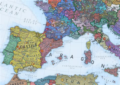 Europe 1444 History Map Etsy