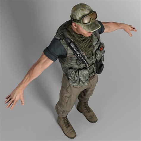 Soldier Mercenary 3d Model 149 Max Fbx Obj Free3d