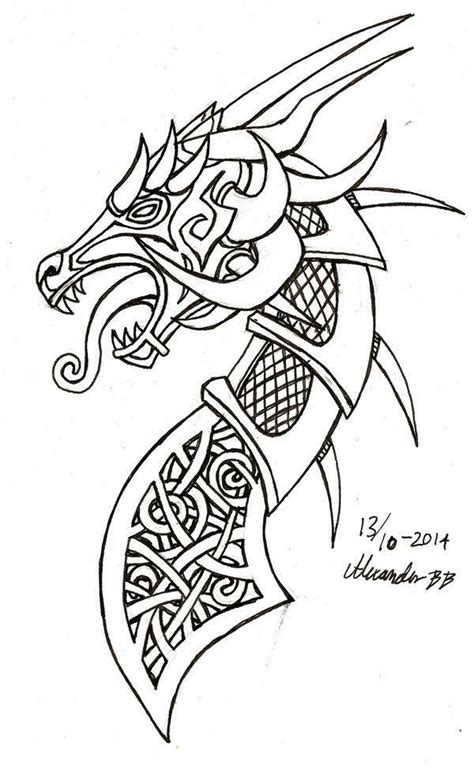 Pin By Welderhbeckett On Stencil Art Celtic Dragon Tattoos Viking