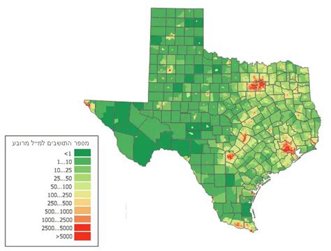 Texas Population Map • Mapsof.net