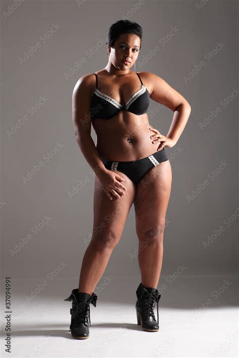 Sexy Plus Size Glamour Model Girl In Lingerie Stock Photo Adobe Stock