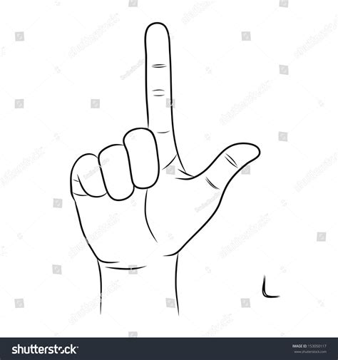 sign language alphabetthe letter  stock vector royalty