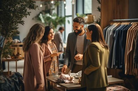 Clienti Che Acquistano In Un Negozio Di Abbigliamento Moderno Un