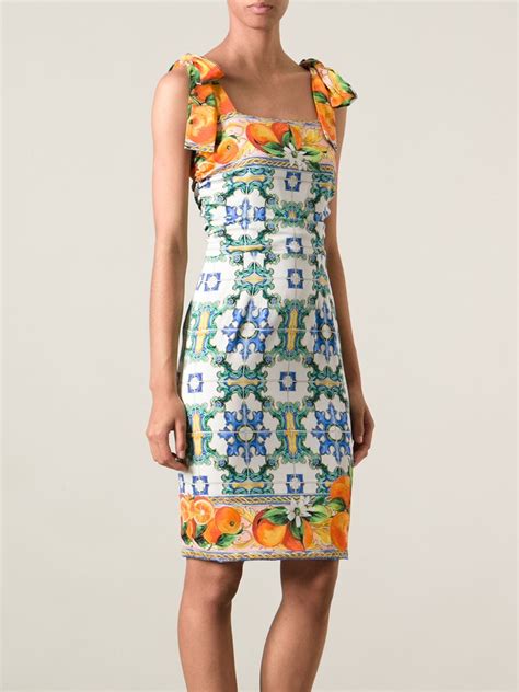 Dolce And Gabbana Majolica Print Dress Lyst