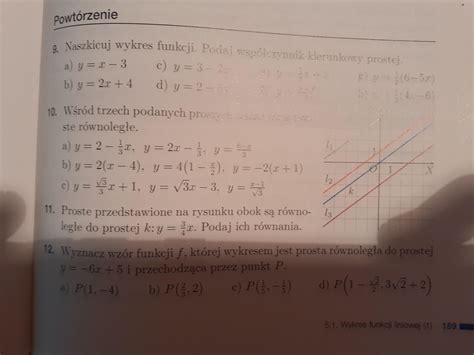 Proste przedstawione na rysunku obok są równoległe do prostej k y 3 4x