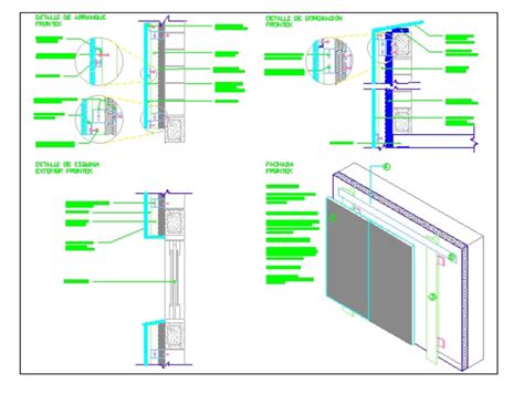 Dettagli Di Facciate Ventilate Prefabbricate In Autocad Libreria Cad