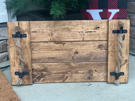 Wooden Serving Tray Rustic Handmade Serving Tray Ottoman - Etsy