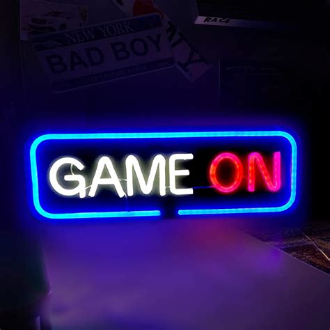 Game On Neon Tabela Oyun Odası Neon Işık Oyun LED Neon Işıklar Genç