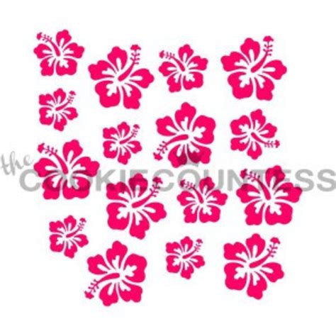 Hibiscus Flower Stencil Etsy